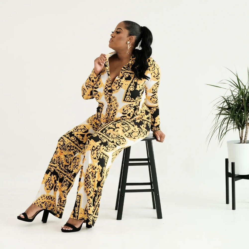 Call It Chic Printed Crop Top & Pants